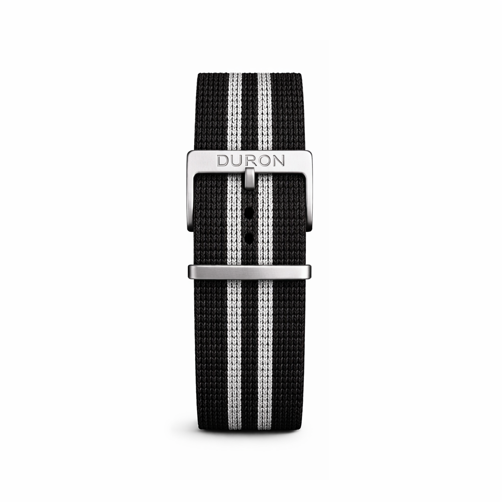 Black with double grey stripe Nato Strap